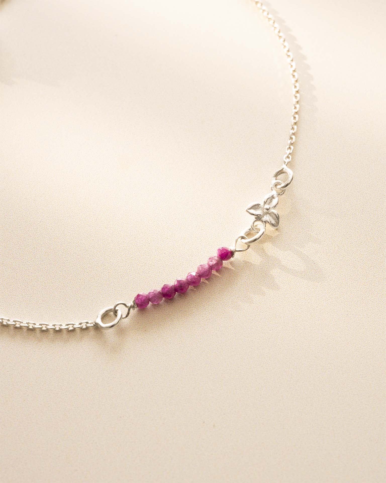 Silver Semi-Precious Birthstone Bar Birth Flower Slider Bracelet