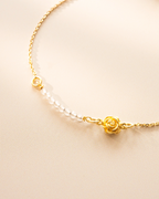 Gold Semi-Precious Birthstone Bar Birth Flower Slider Bracelet