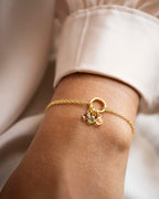 Gold Personalised Birthstone Ring Bracelet