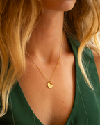 Gold Esme Heart and Heart Birthstone Personalised Name Necklace