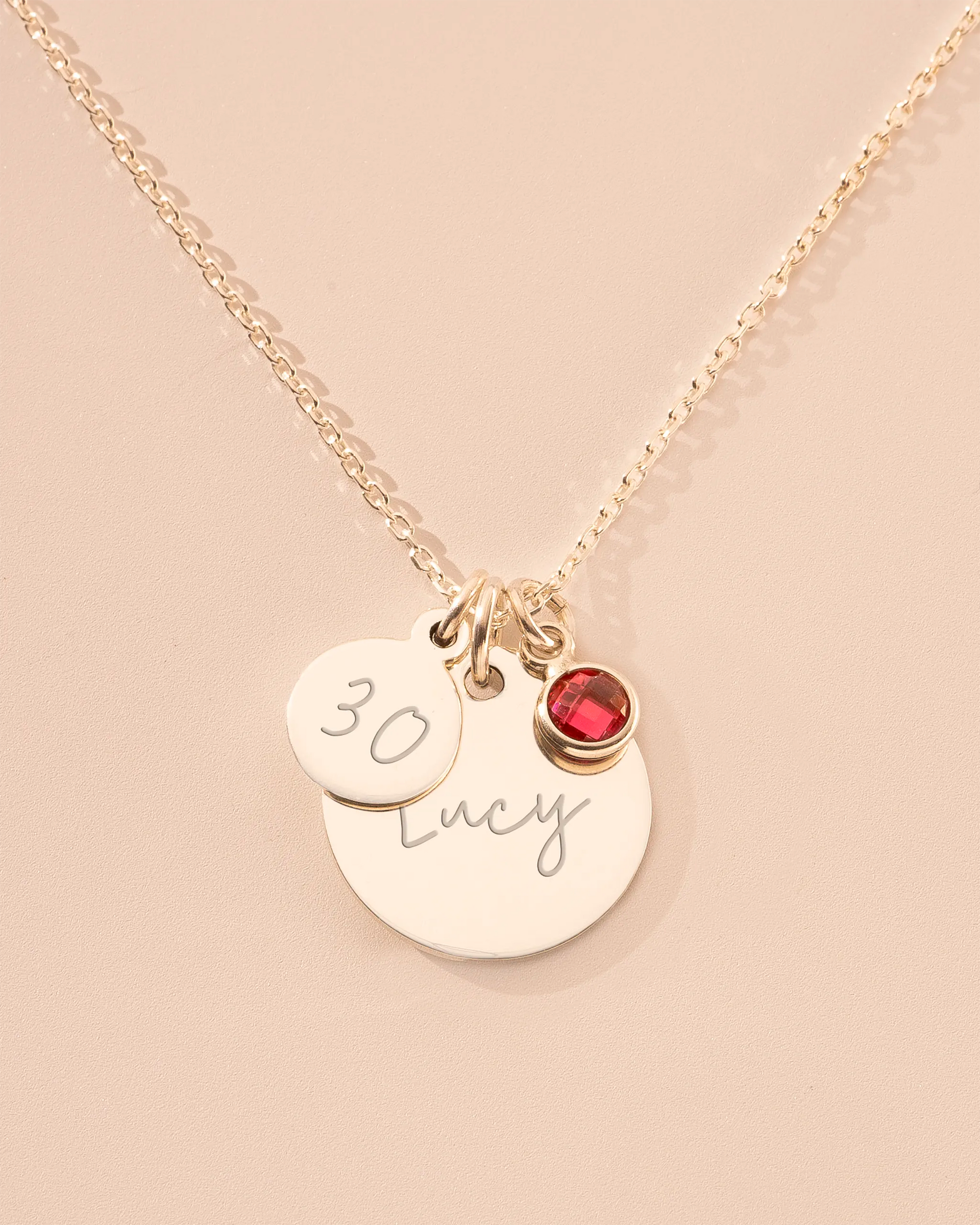 Silver Personalised Birthday Disc Name Necklace