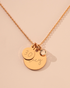 Rose Gold Personalised Birthday Disc Name Necklace