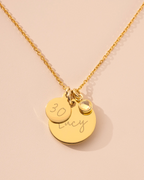 Gold Personalised Birthday Disc Name Necklace