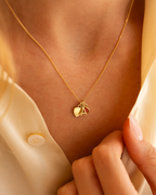 Gold Heart, Mini Letter and Birthstone Personalised Necklace