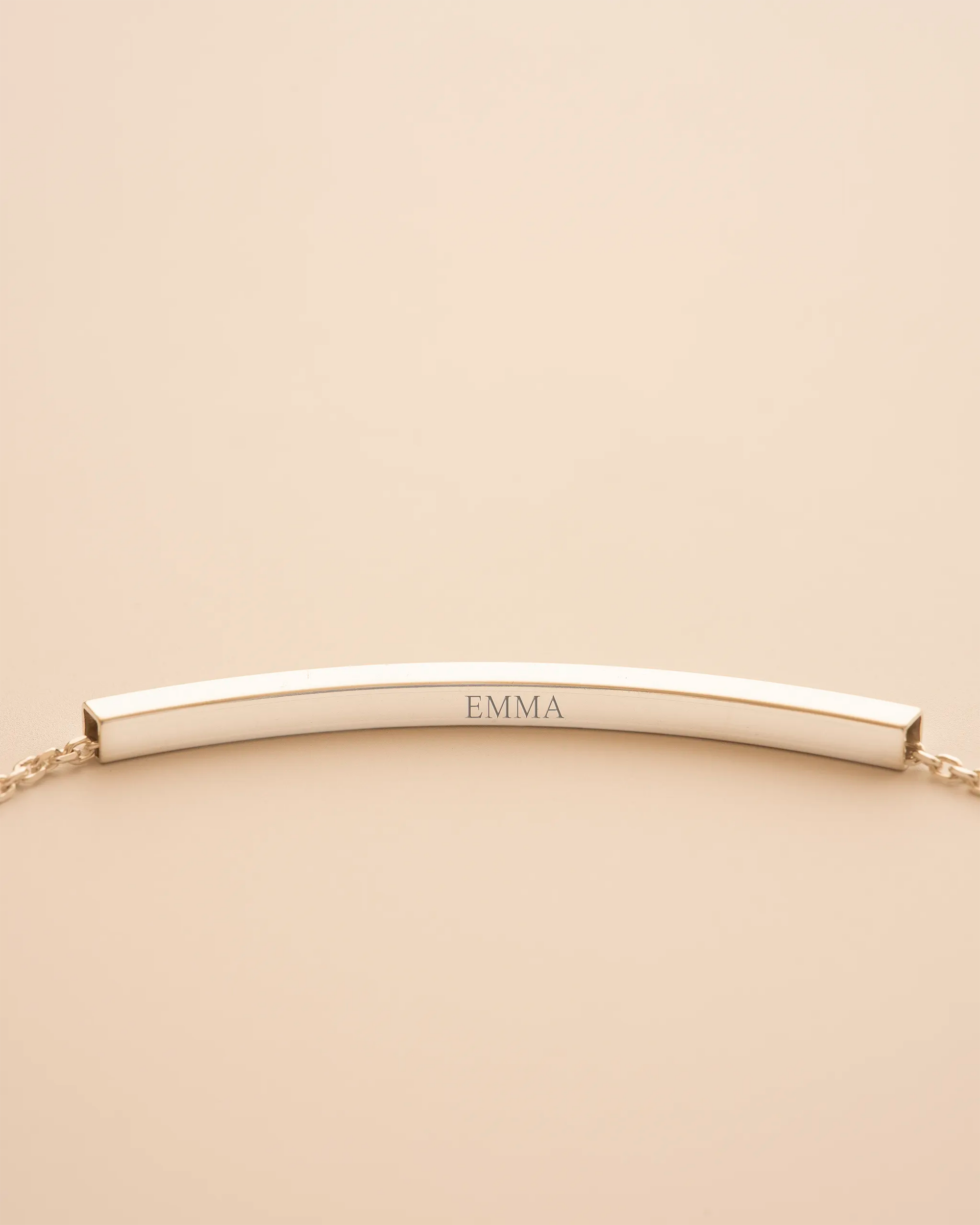 Gold Hidden Message Curved Skinny Bar Personalised Bracelet