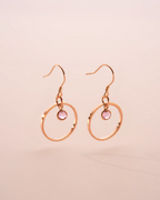 Rose Gold Personalised Birthstone Halo Drop Earrings