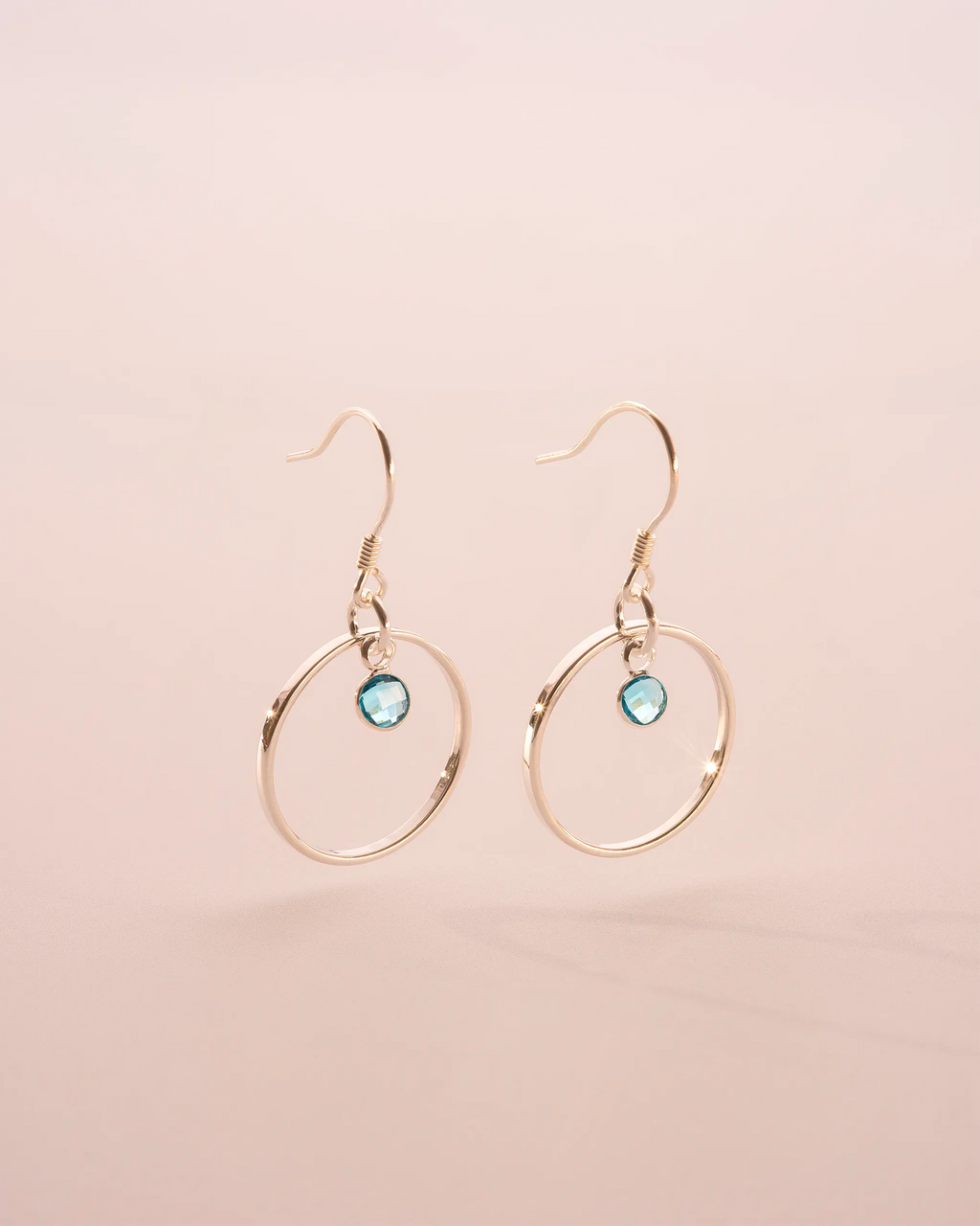 Silver Personalised Birthstone Halo Drop Earrings