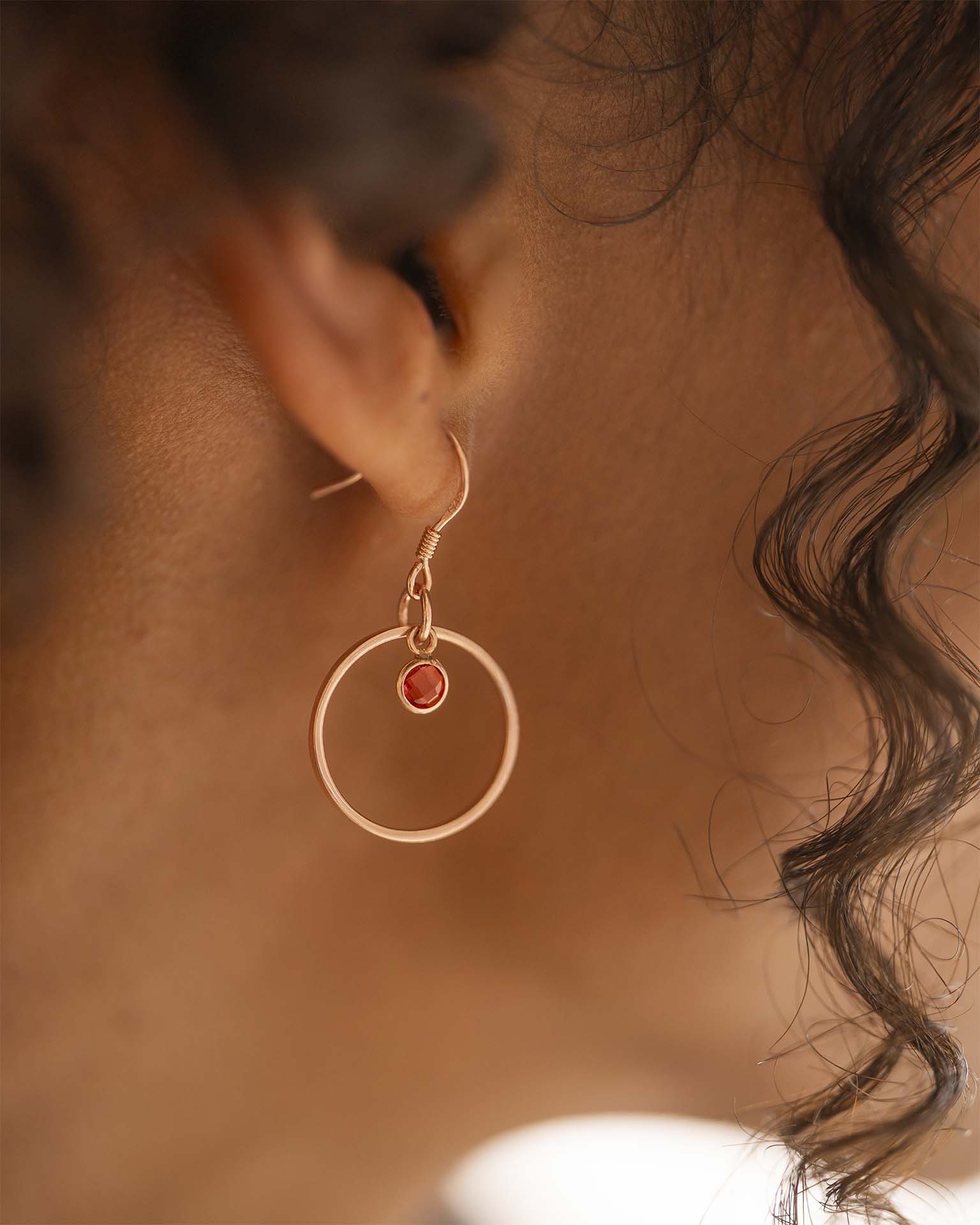 Rose Gold Personalised Birthstone Halo Drop Earrings