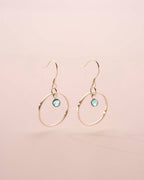 Silver Personalised Birthstone Halo Drop Earrings