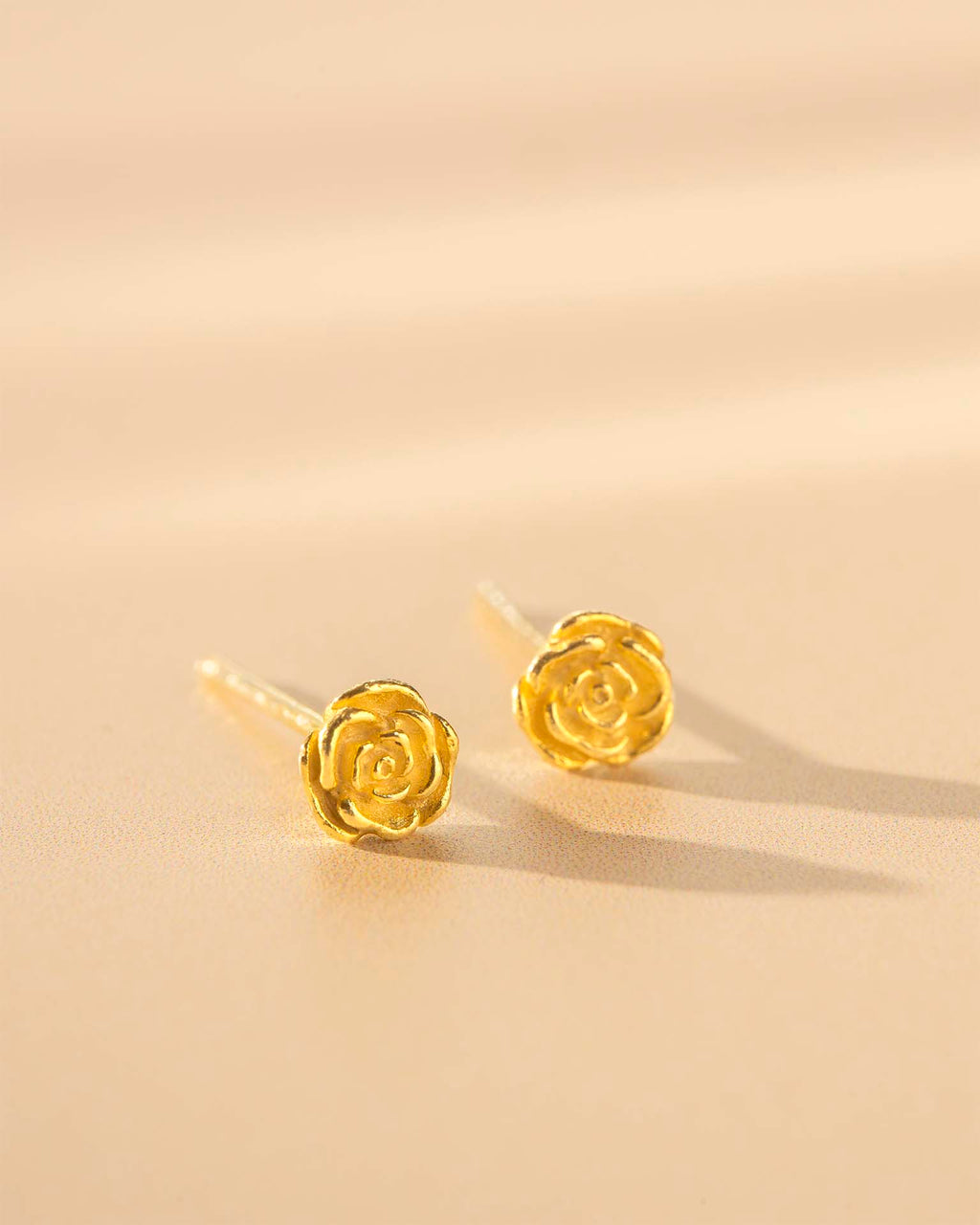 Gold Birth Flower Stud Personalised Earrings