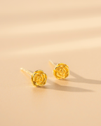 Gold Birth Flower Stud Personalised Earrings