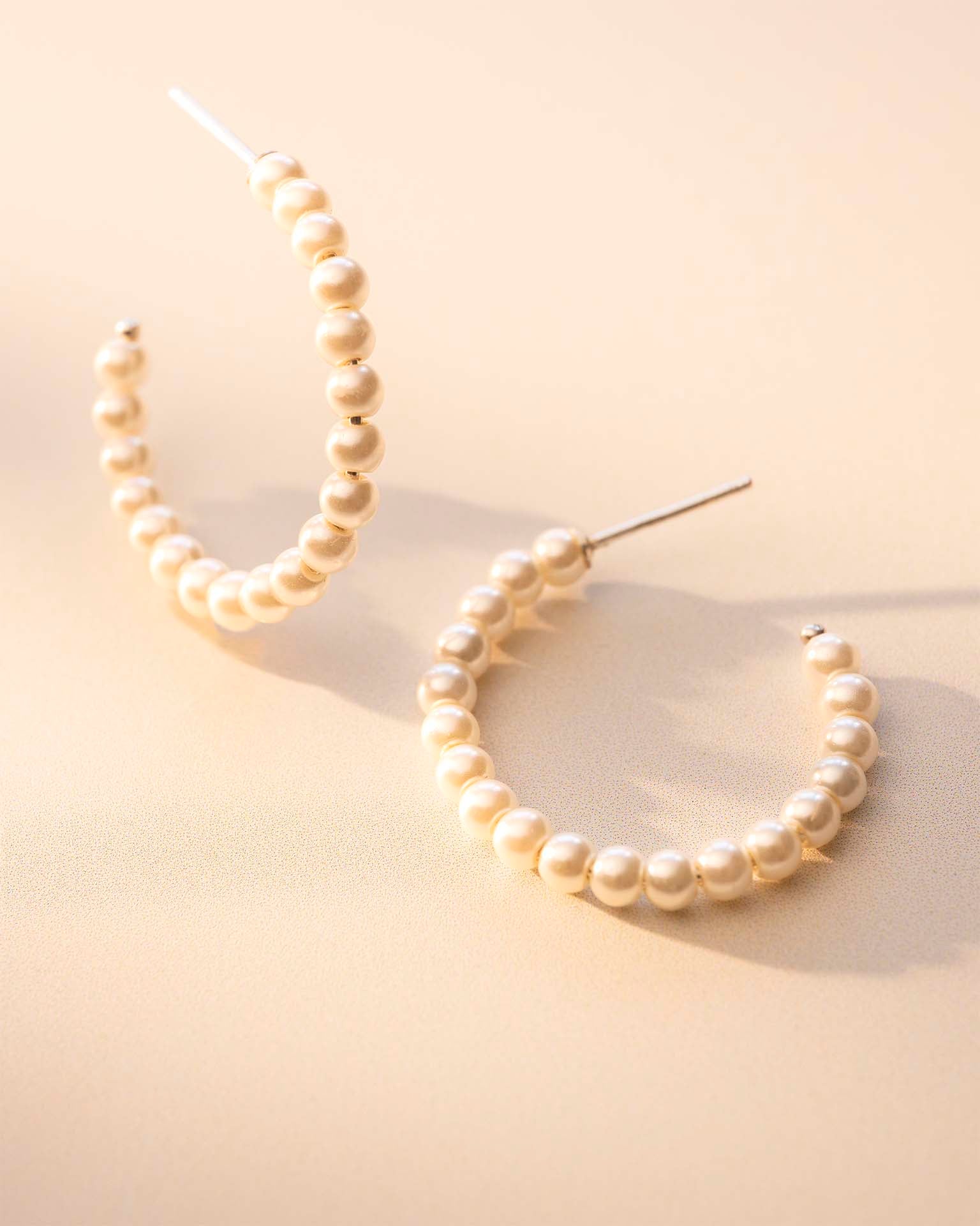 Silver Freshwater Pearl Personalised Hoop Earrings