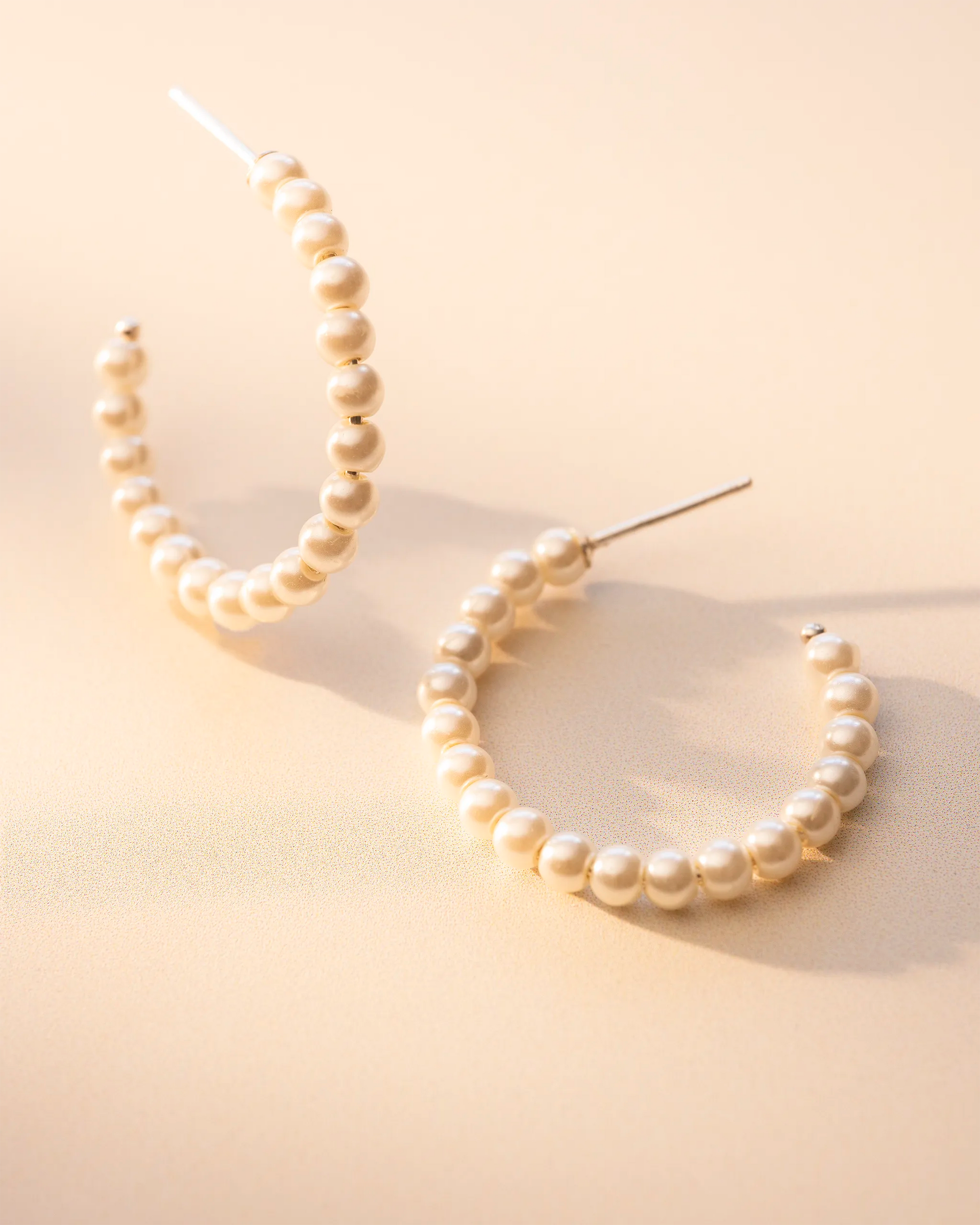 Silver Freshwater Pearl Personalised Hoop Earrings