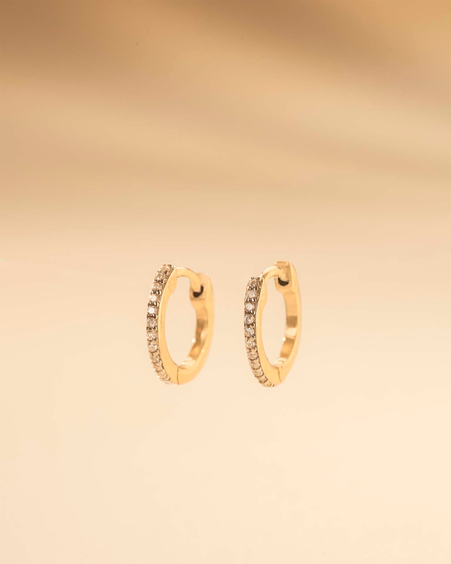 Gold Mini Crystal Huggie Hoop Earrings