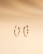 Silver Mini Crystal Huggie Hoop Earrings