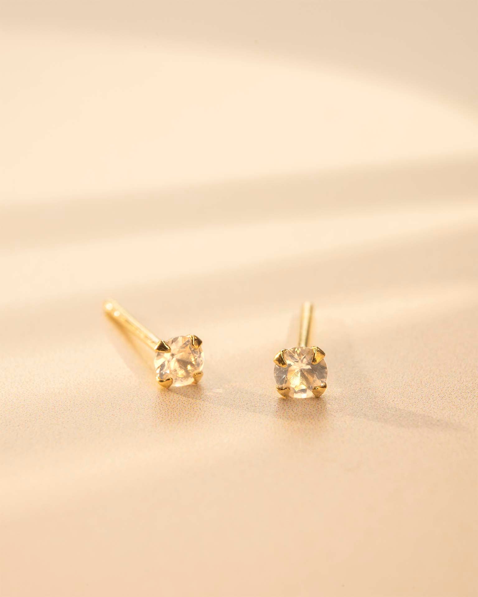 Gold Personalised Birthstone Earrings