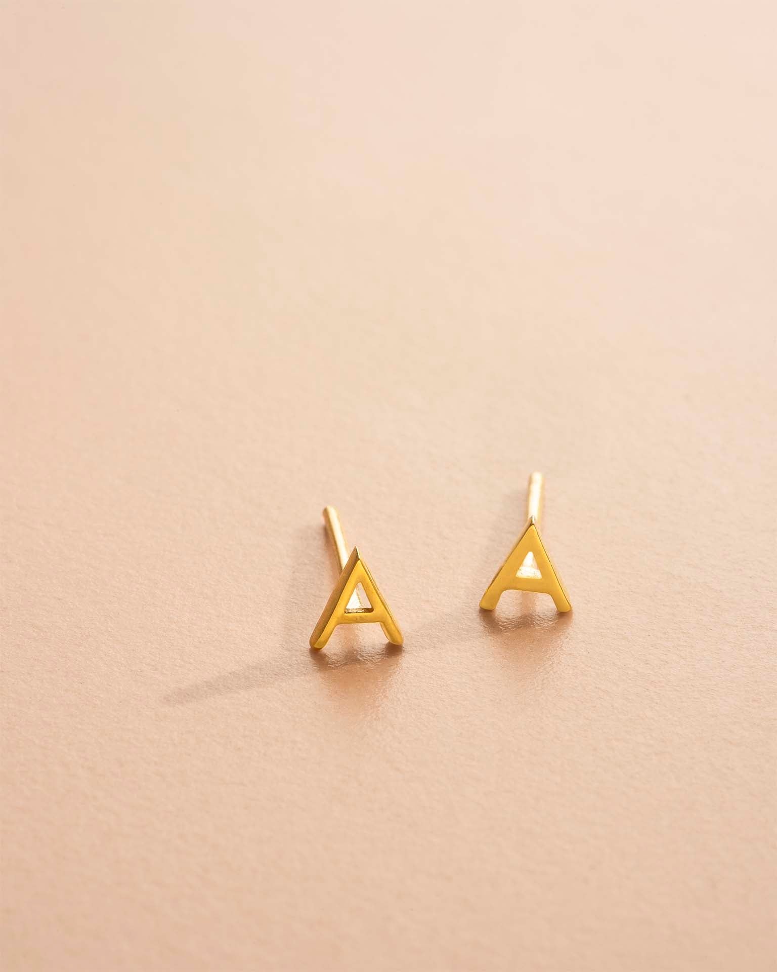 Gold Personalised Letter Earrings