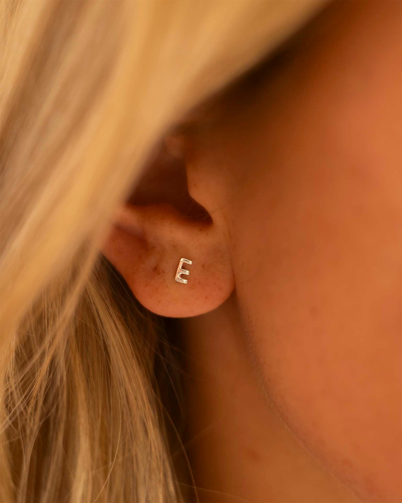 Silver Personalised Letter Earrings