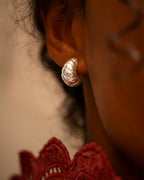 Silver Ripple Statement Hoop Earrings