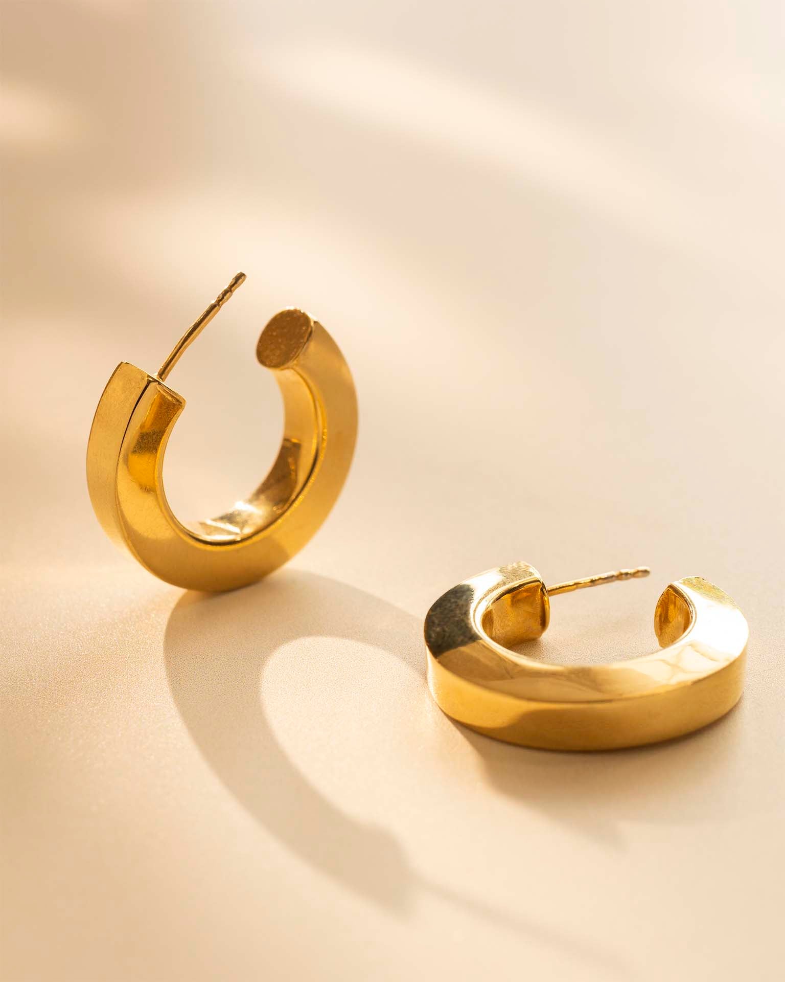Gold Contemporary Statement Hoop Earrings