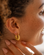 Gold Twist Statement Hoop Earrings