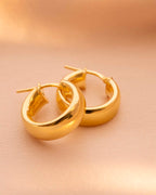 Gold Small Statement Hoop Earrings