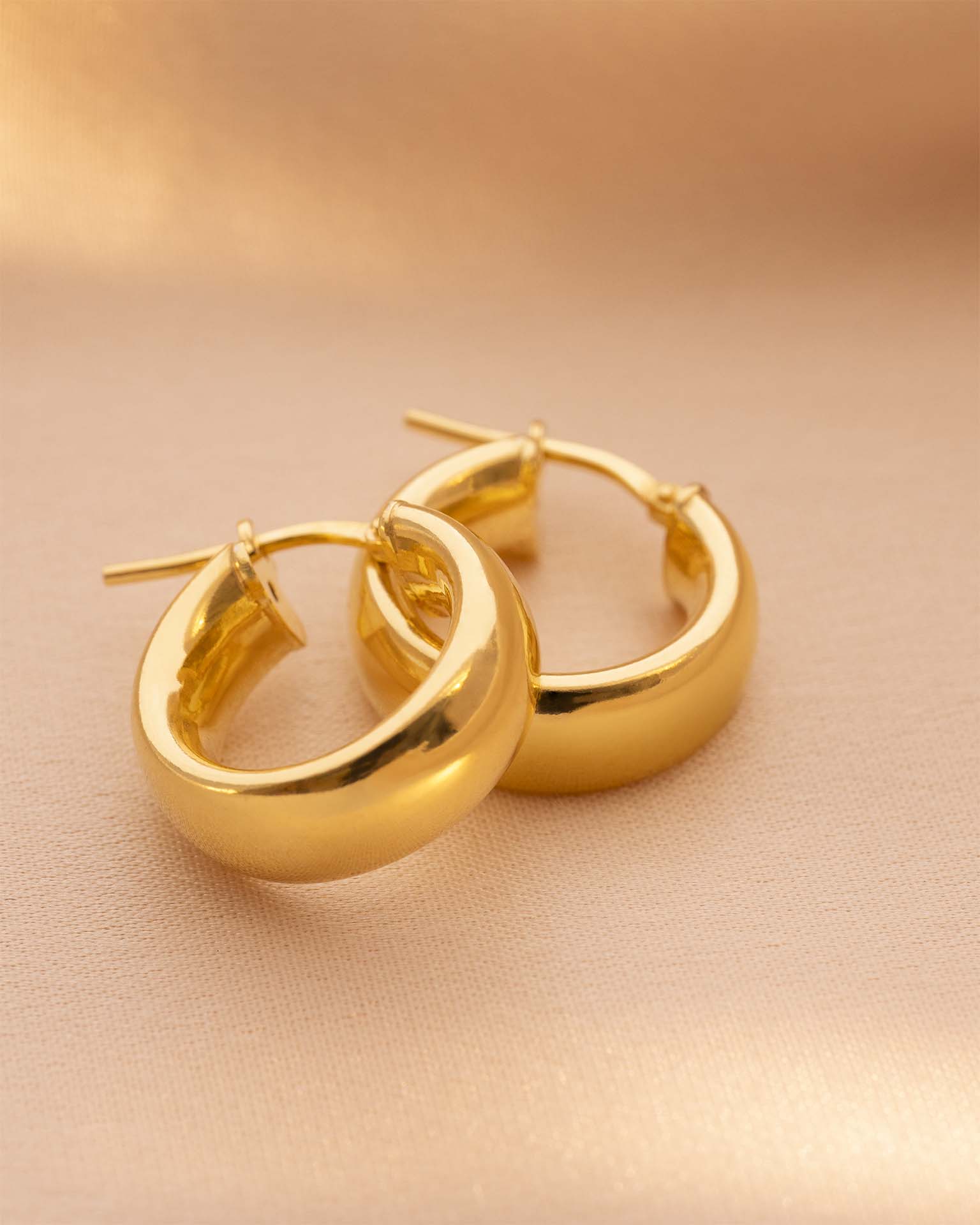 Gold Small Statement Hoop Earrings