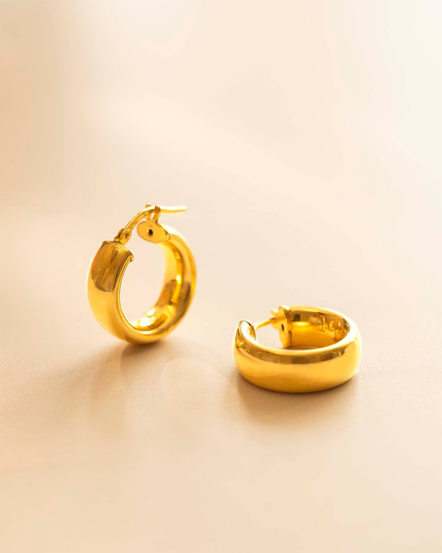 Gold Small Statement Hoop Earrings