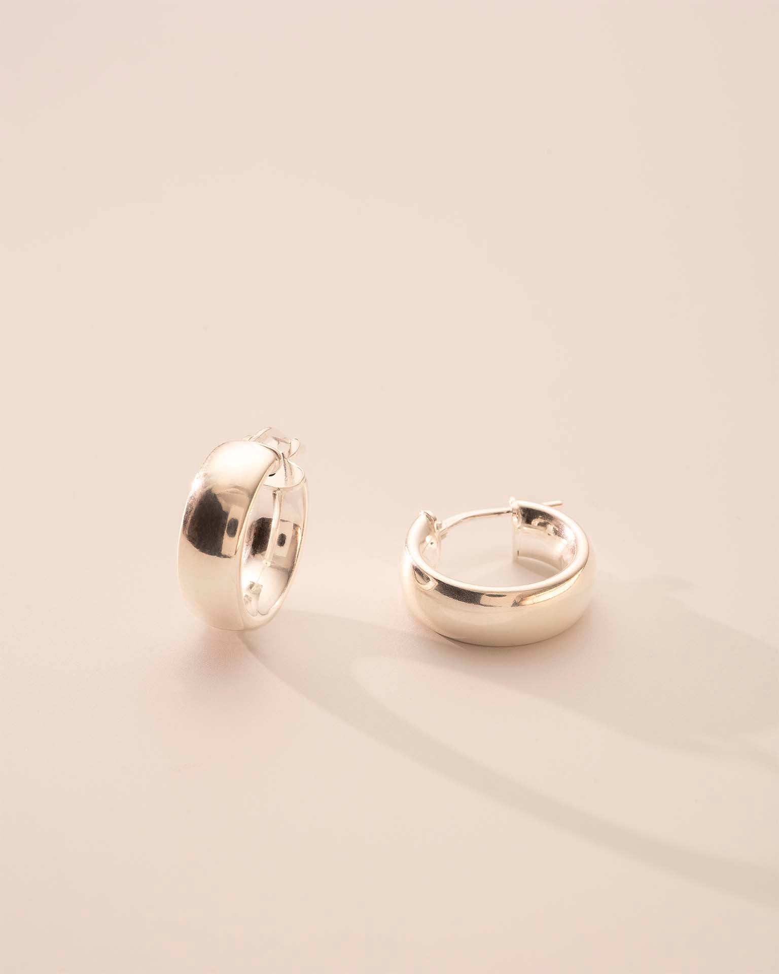 Silver Small Statement Hoop Earrings