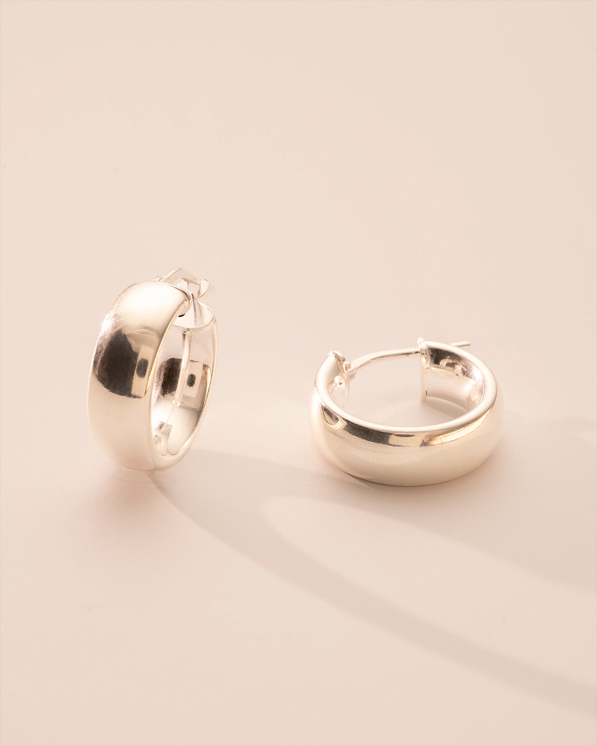 Silver Small Statement Hoop Earrings