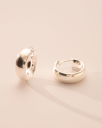 Silver Small Statement Hoop Earrings
