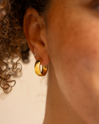Gold Small Statement Hoop Earrings
