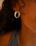Silver Large Statement Hoop Earrings