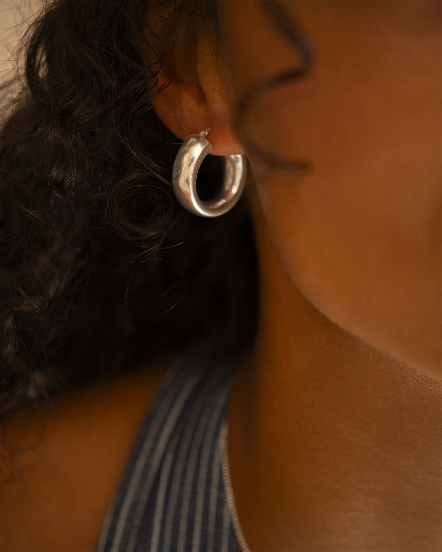 Silver Large Statement Hoop Earrings