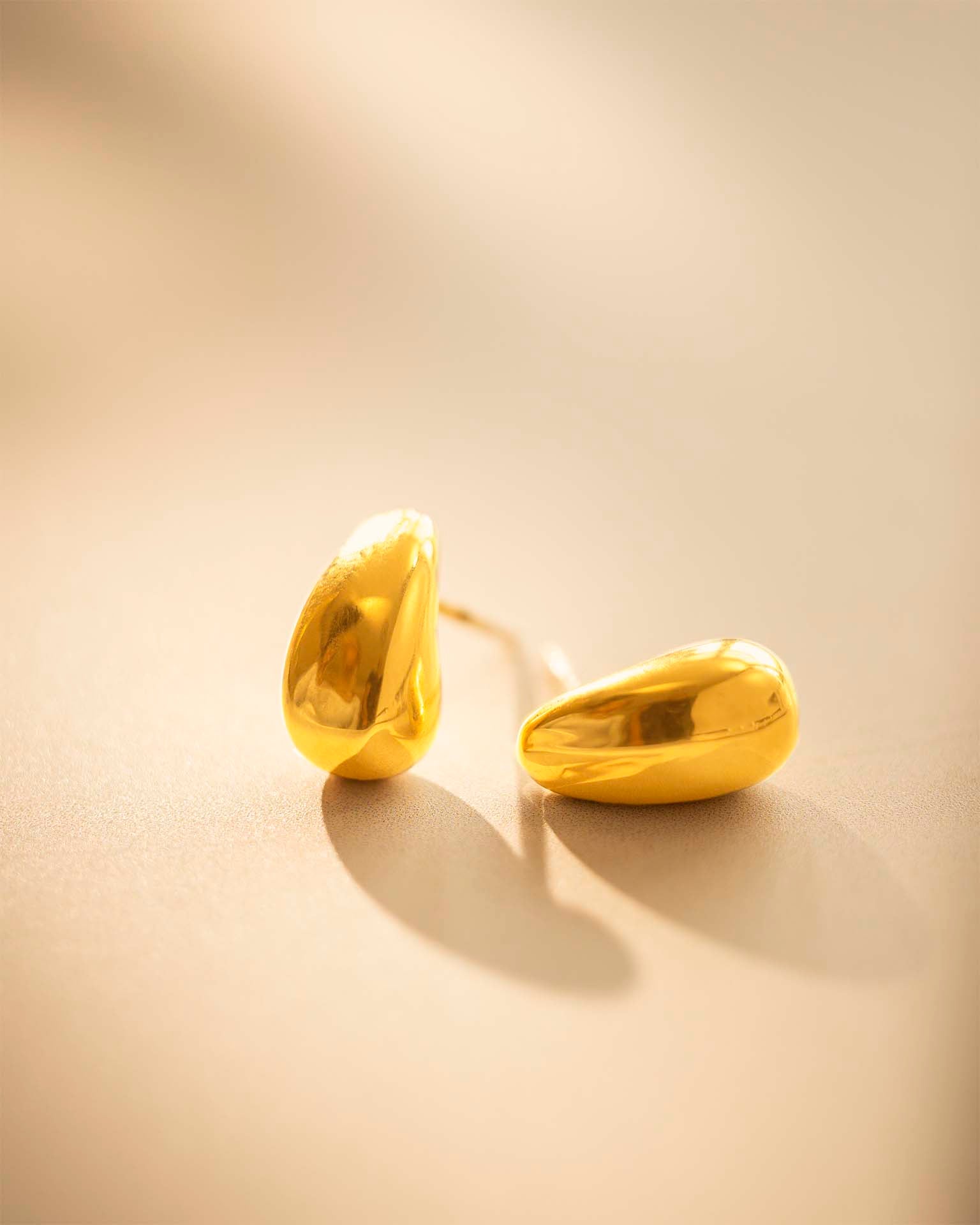 Gold Statement Drop Stud Earrings