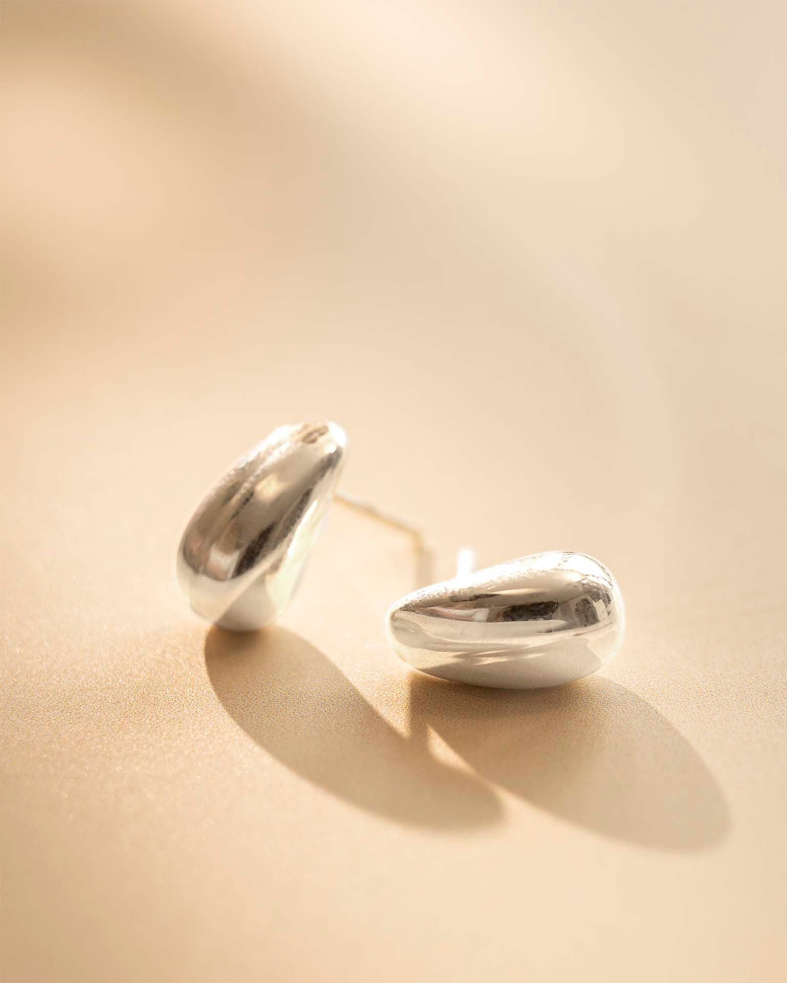 Silver Statement Drop Stud Earrings