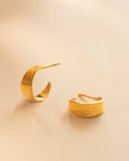 Gold Textured Statement Hoop Earrings
