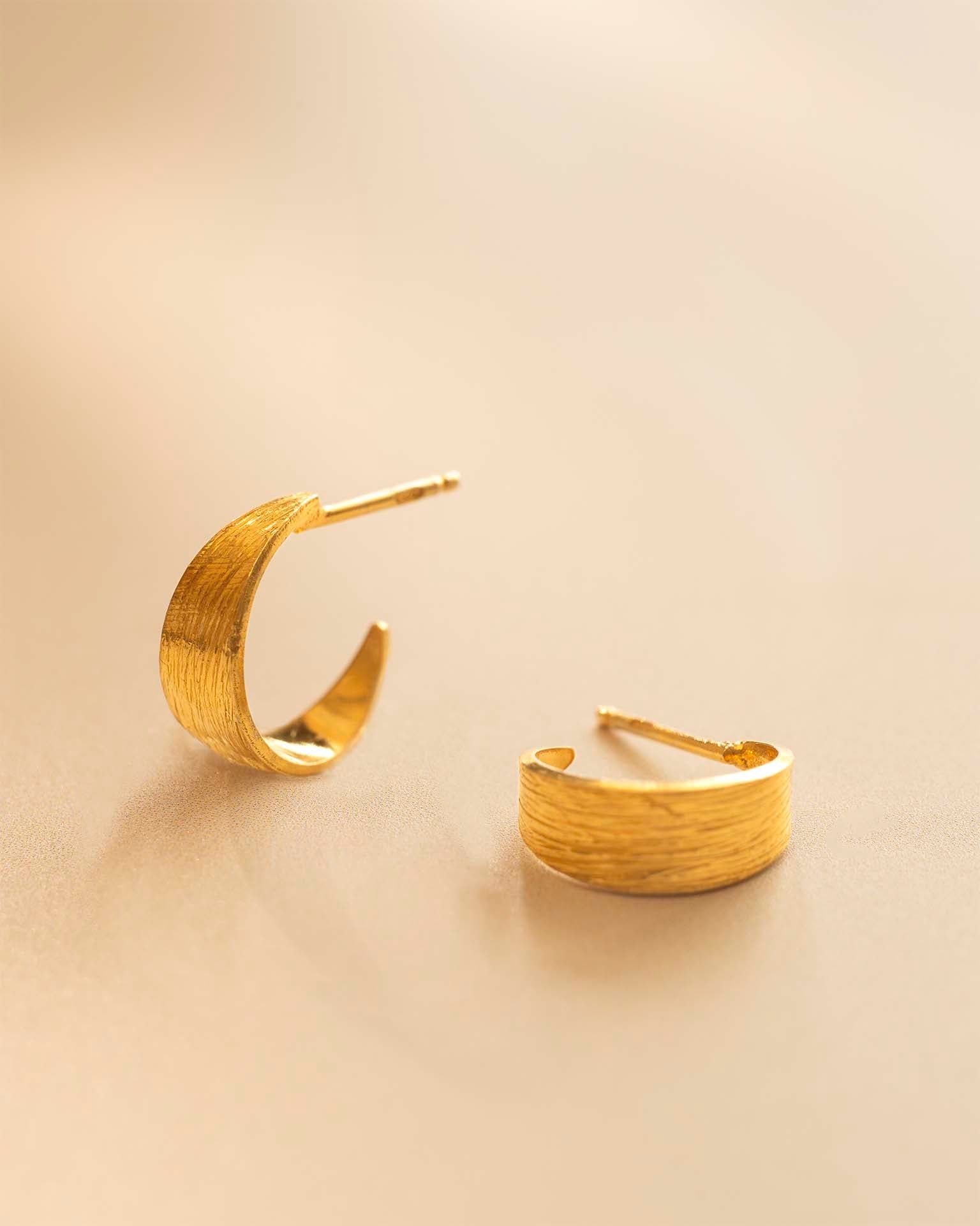 Gold Textured Statement Hoop Earrings