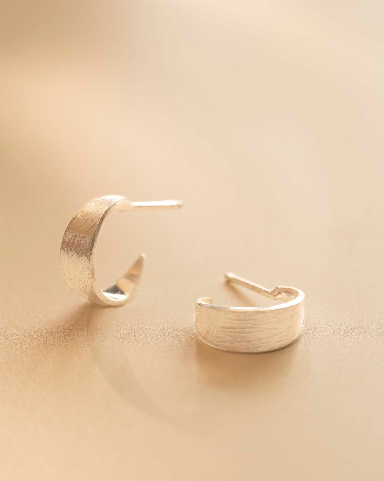Silver Textured Statement Hoop Earrings