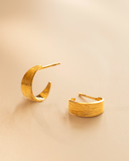 Gold Textured Statement Hoop Earrings