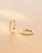 Silver Crystal Huggie Hoop Earrings