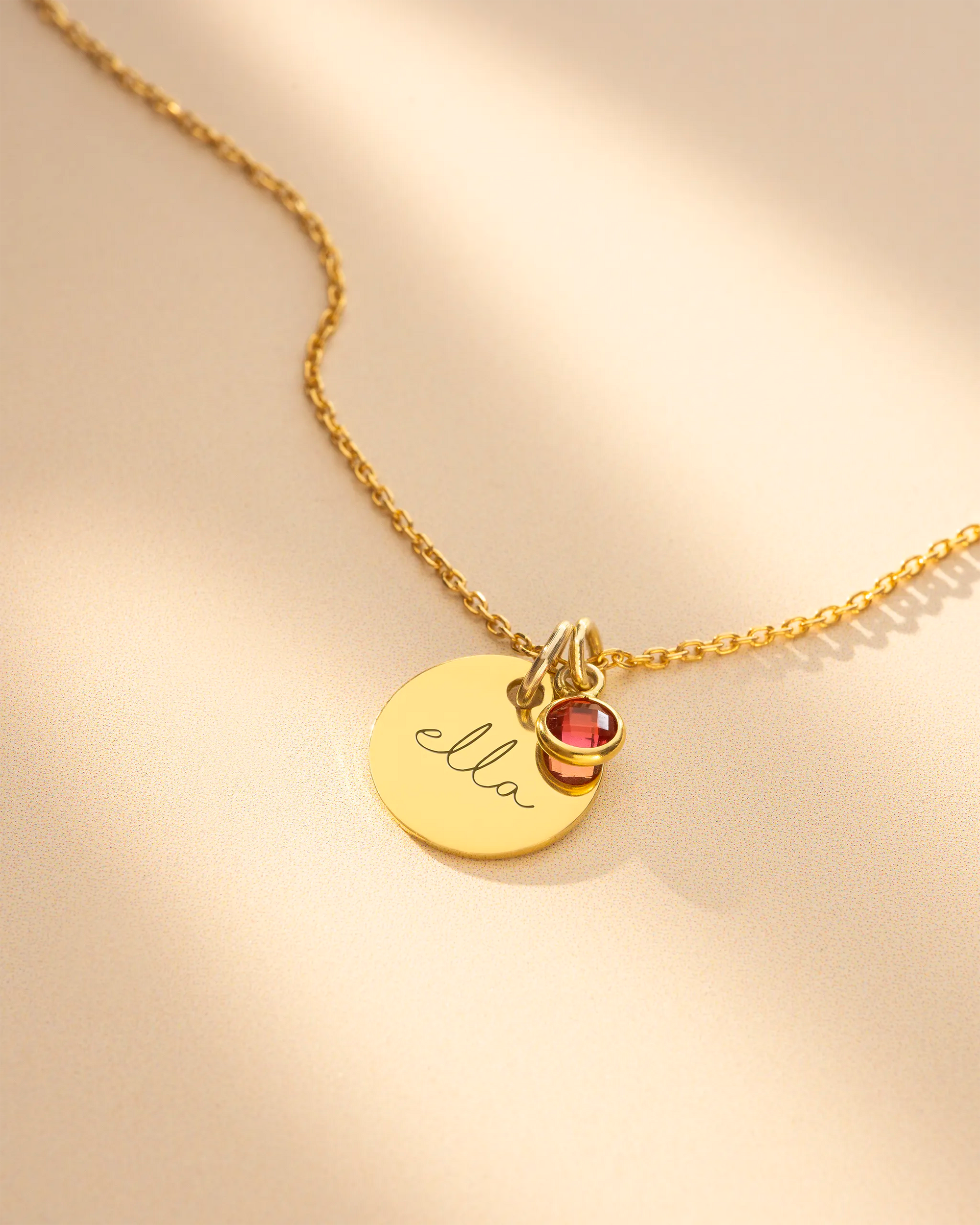 Silver Esme Name and Birthstone Personalised Necklace