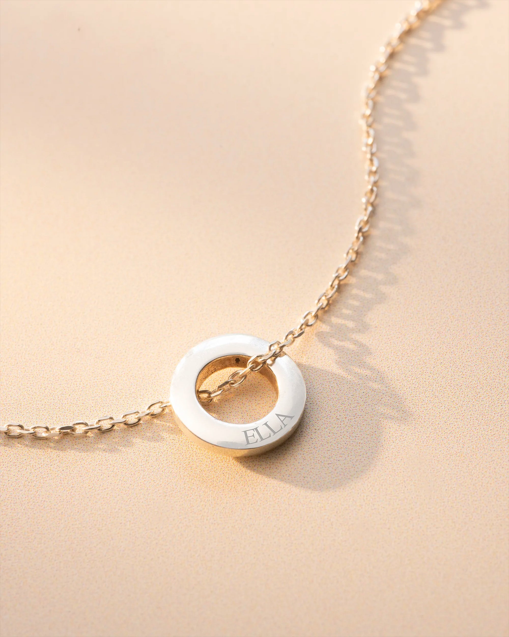 Gold Family Mini Eternal Rings Personalised Necklace