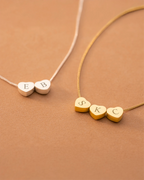 Gold Family Mini Hearts Personalised Initial Necklace