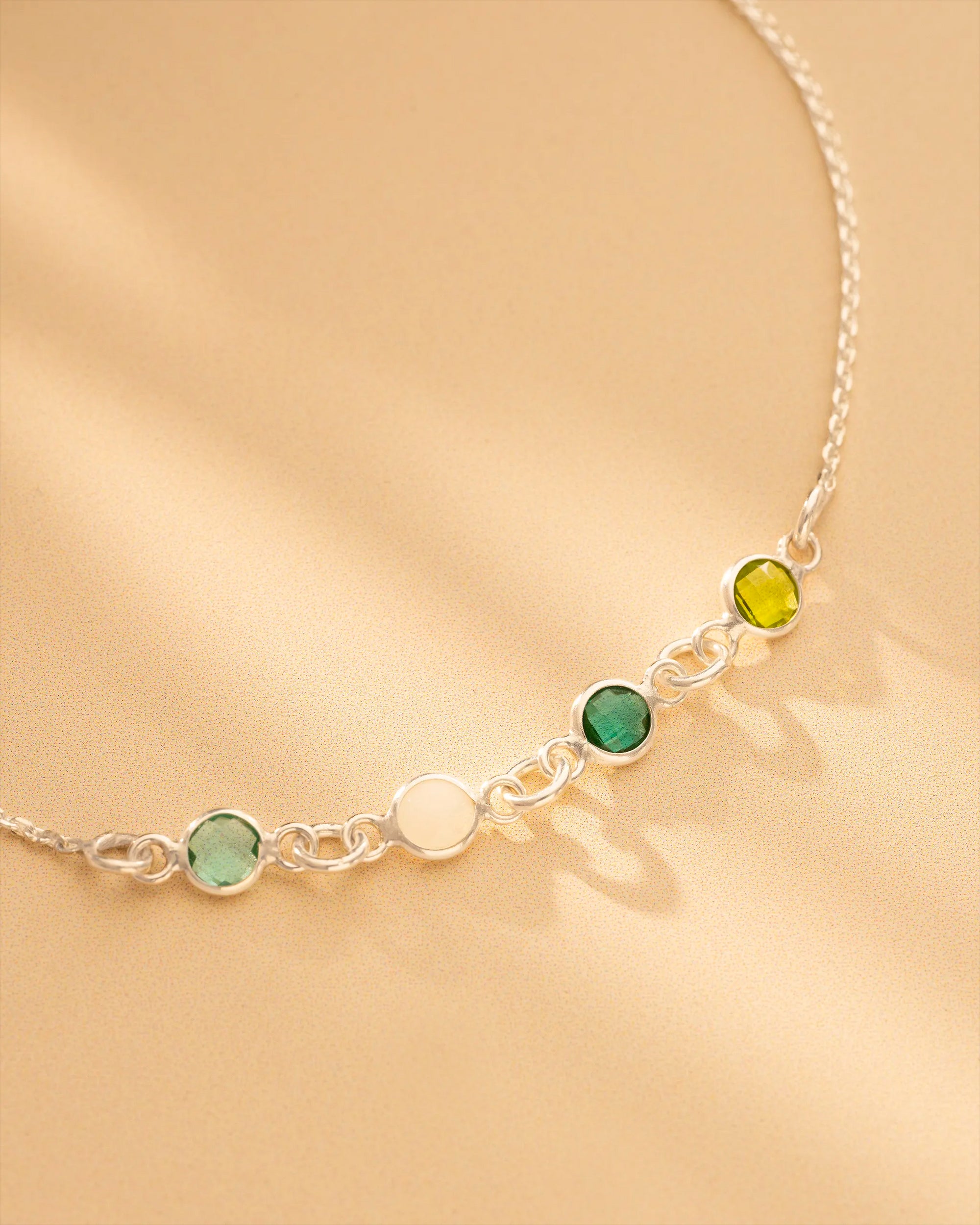 Gold Family Mini Birthstone Personalised Slider Bracelet