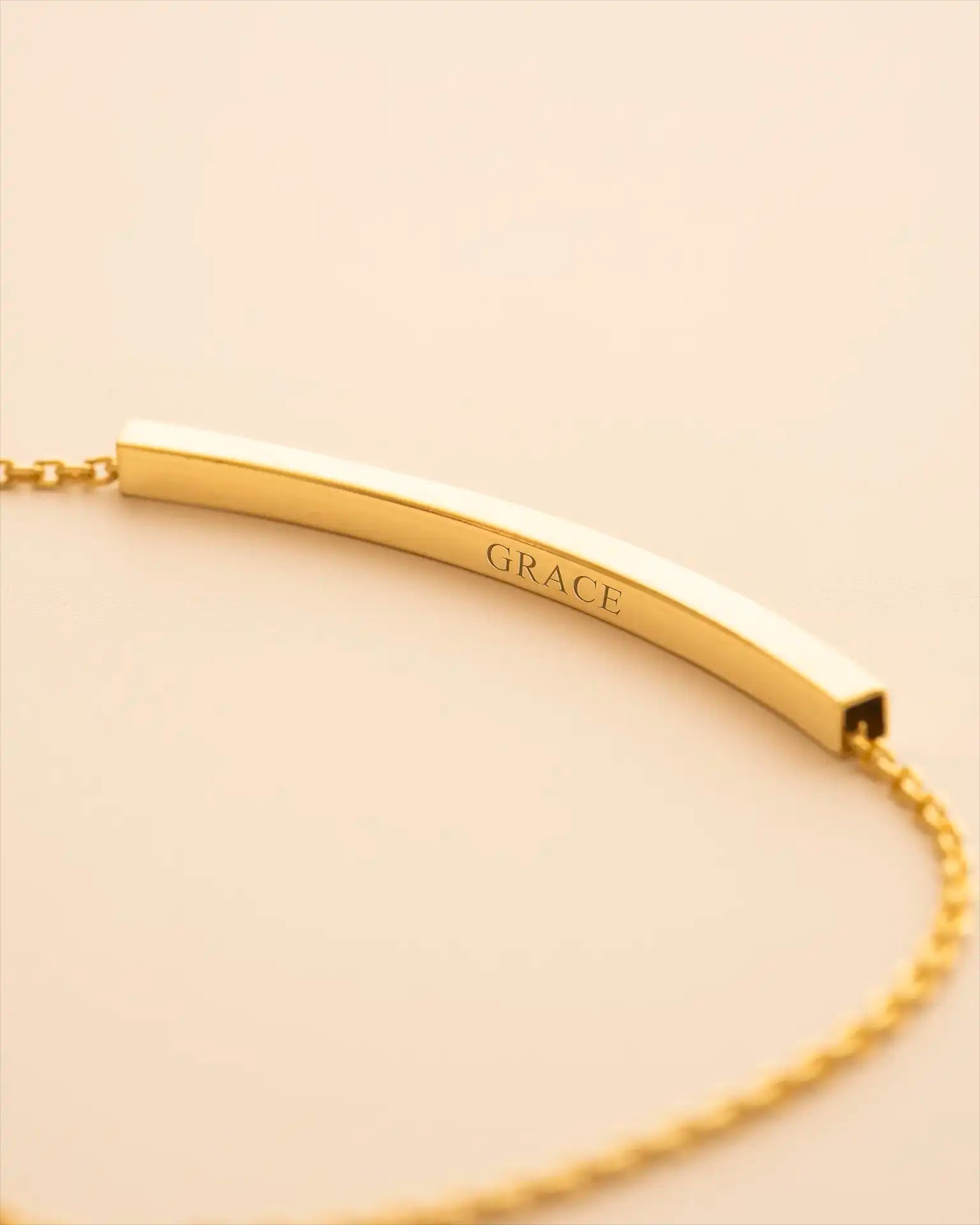 Silver Hidden Message Curved Skinny Bar Personalised Bracelet