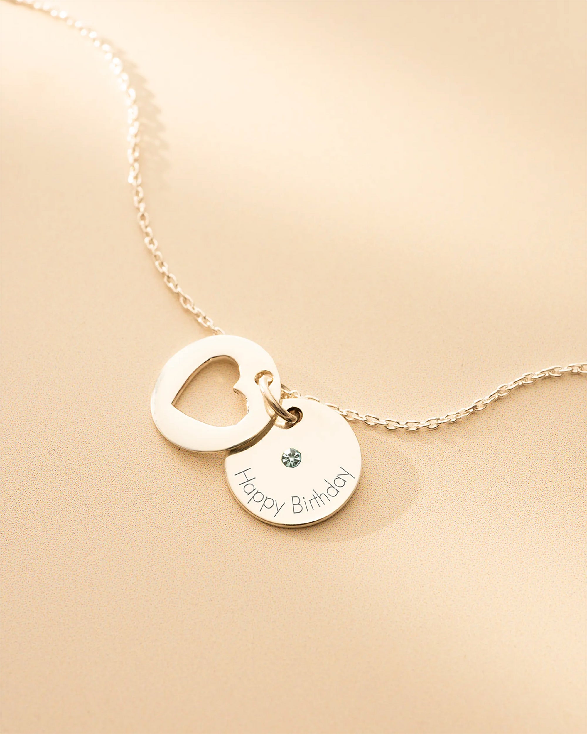 Gold Personalised Secret Message Heart Birthstone Bracelet