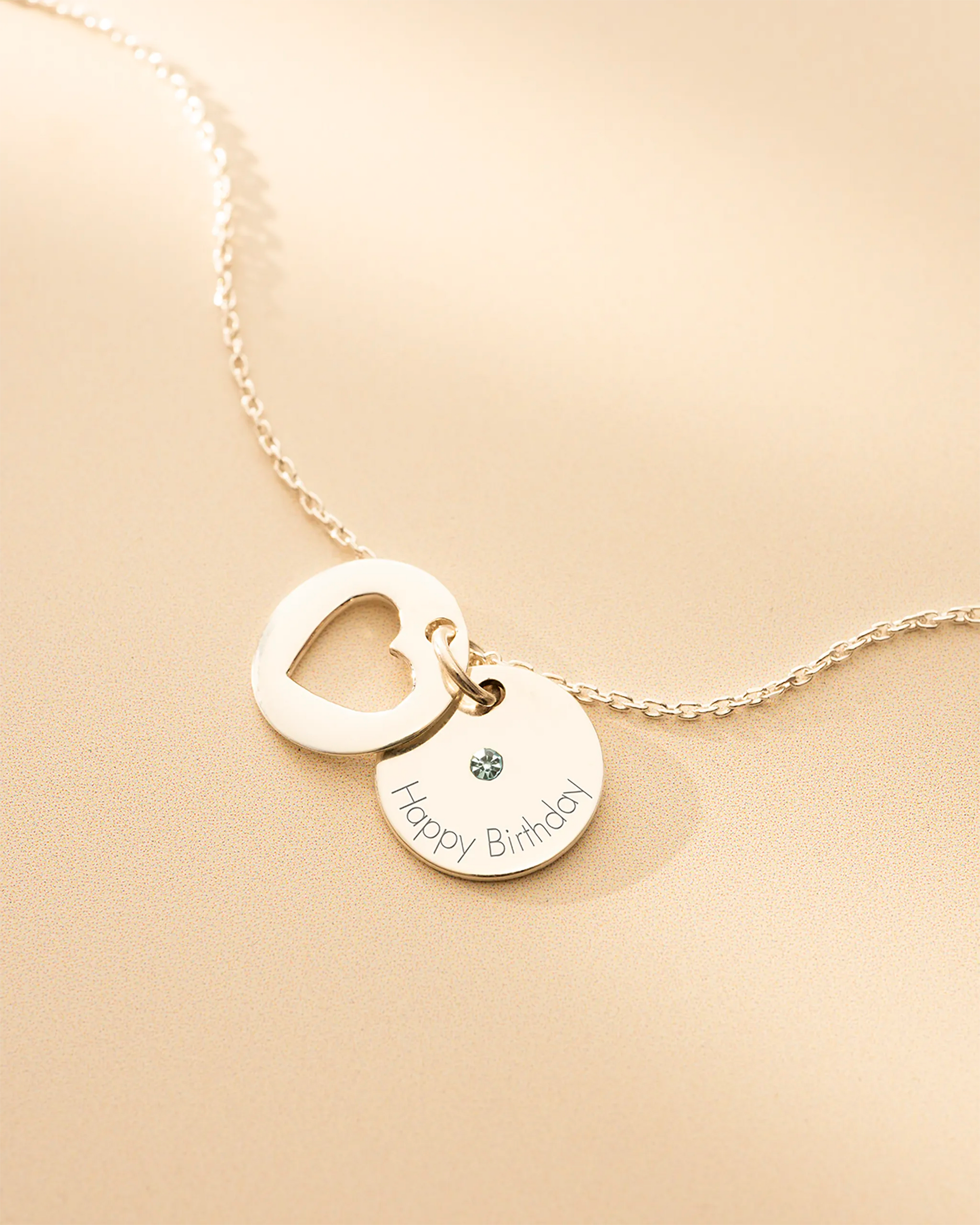 Gold Personalised Secret Message Heart Birthstone Bracelet