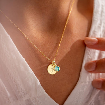  Initial and Birthstone Personalised Necklace