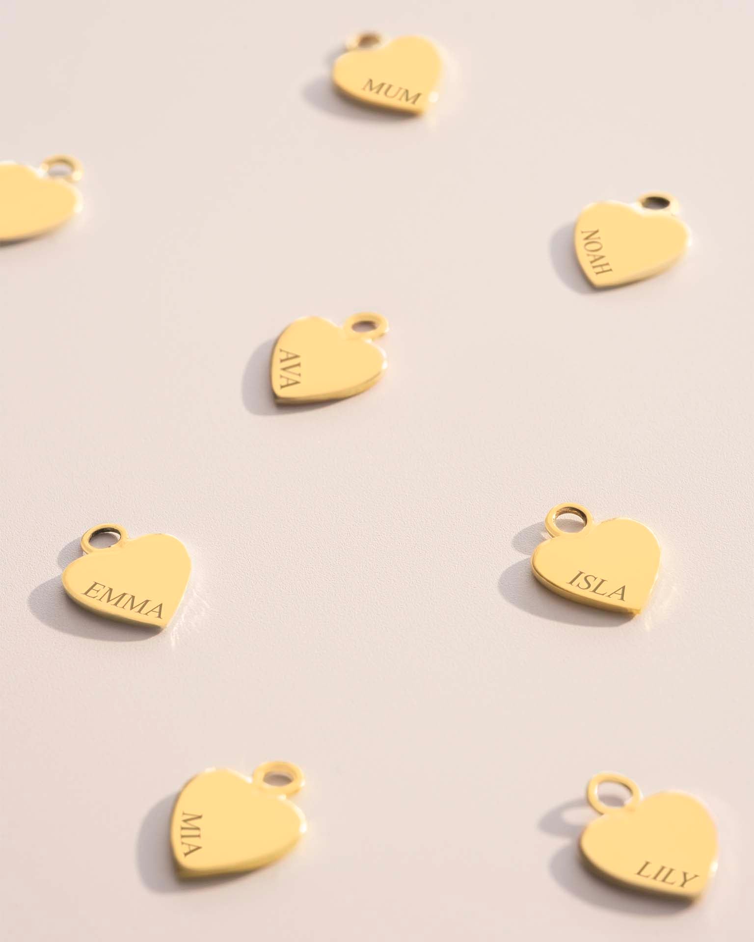 Add a Gold 8mm Heart Charm